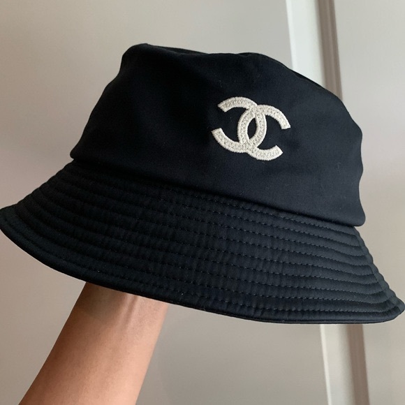 Chanel Black Nylon Bucket Hat 